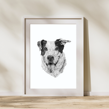 Load image into Gallery viewer, Black & White Stippling Drawing Pet Portrait - Mahnie Amato