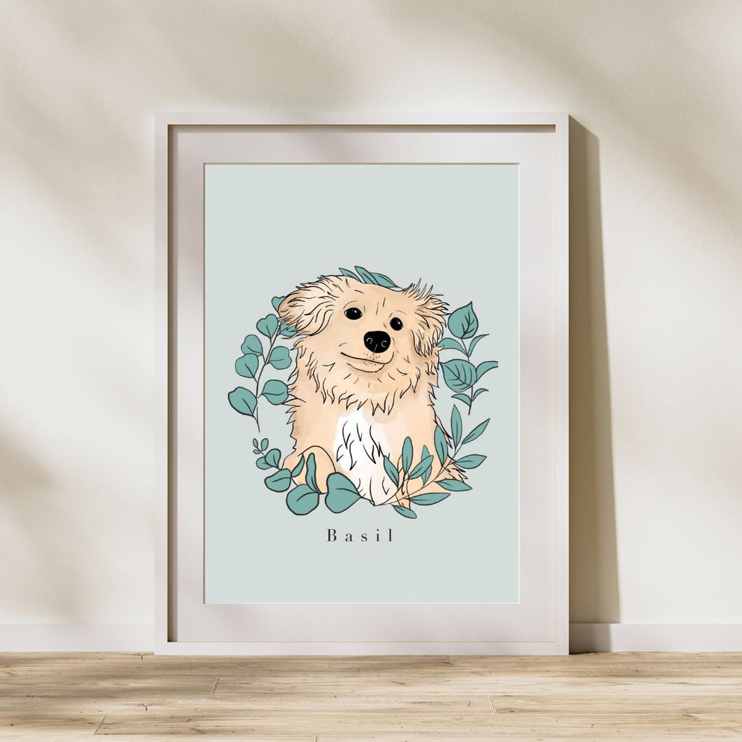 Digital Art Pet Portrait Print - Ally Pedersen