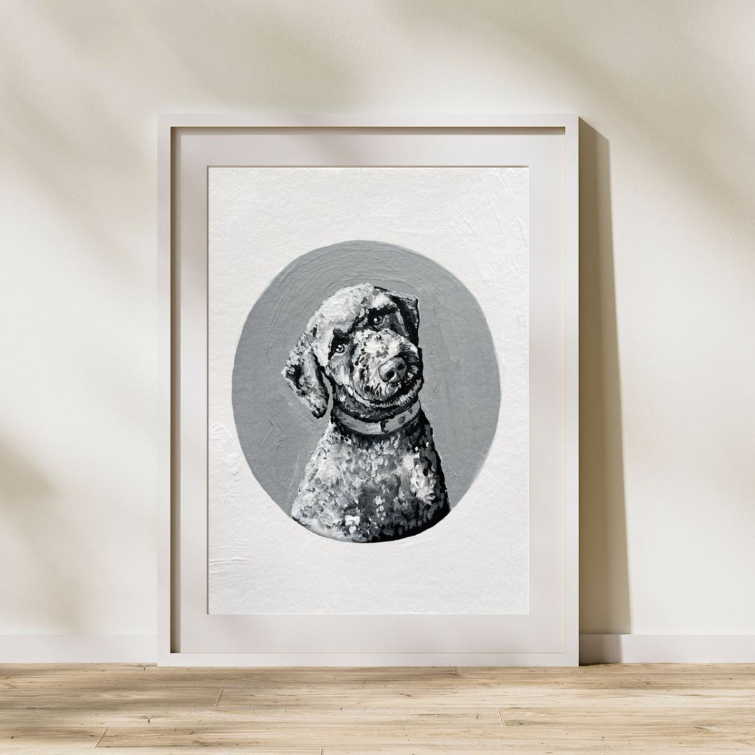 Acrylic Painting Mini Black & White Pet Portrait - Emma Crupi